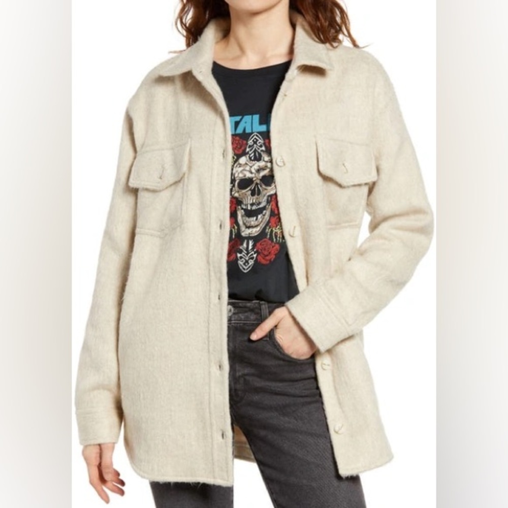 Thread & Supply Shirt Jacket in Heather Ivory
